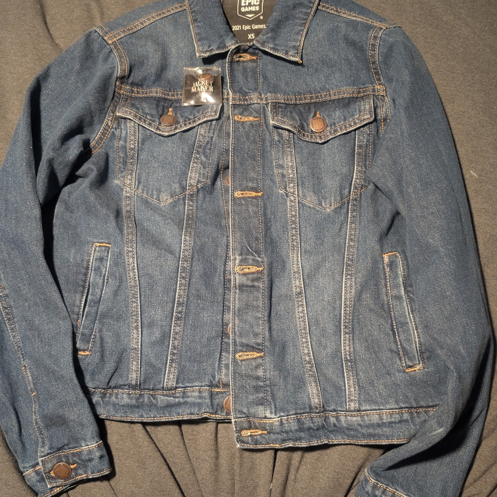 NWOT Bespoke Epic Games Dev Exclusive Classic Blue Denim Jacket